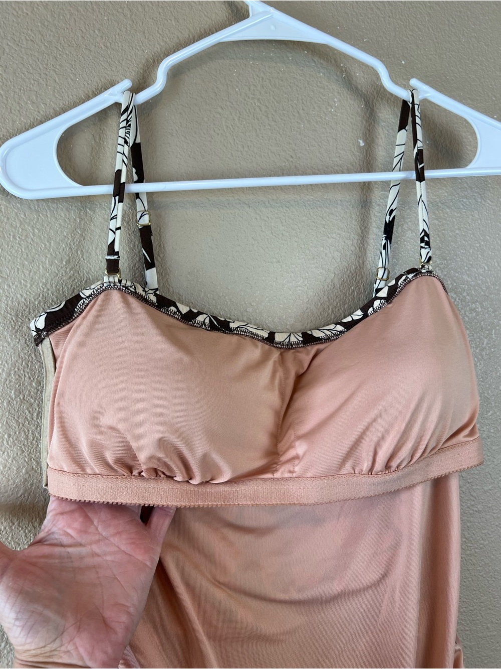 J.Crew Ruched bandeau one-piece swimsuit in floral brown - Picture 7 of 12